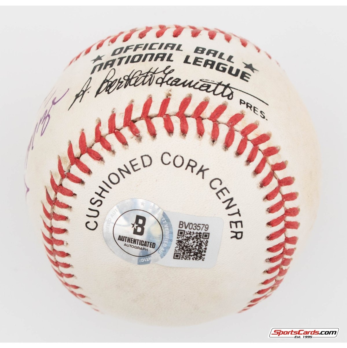 Johnny Mize Single Signed Autographed Baseball BAS