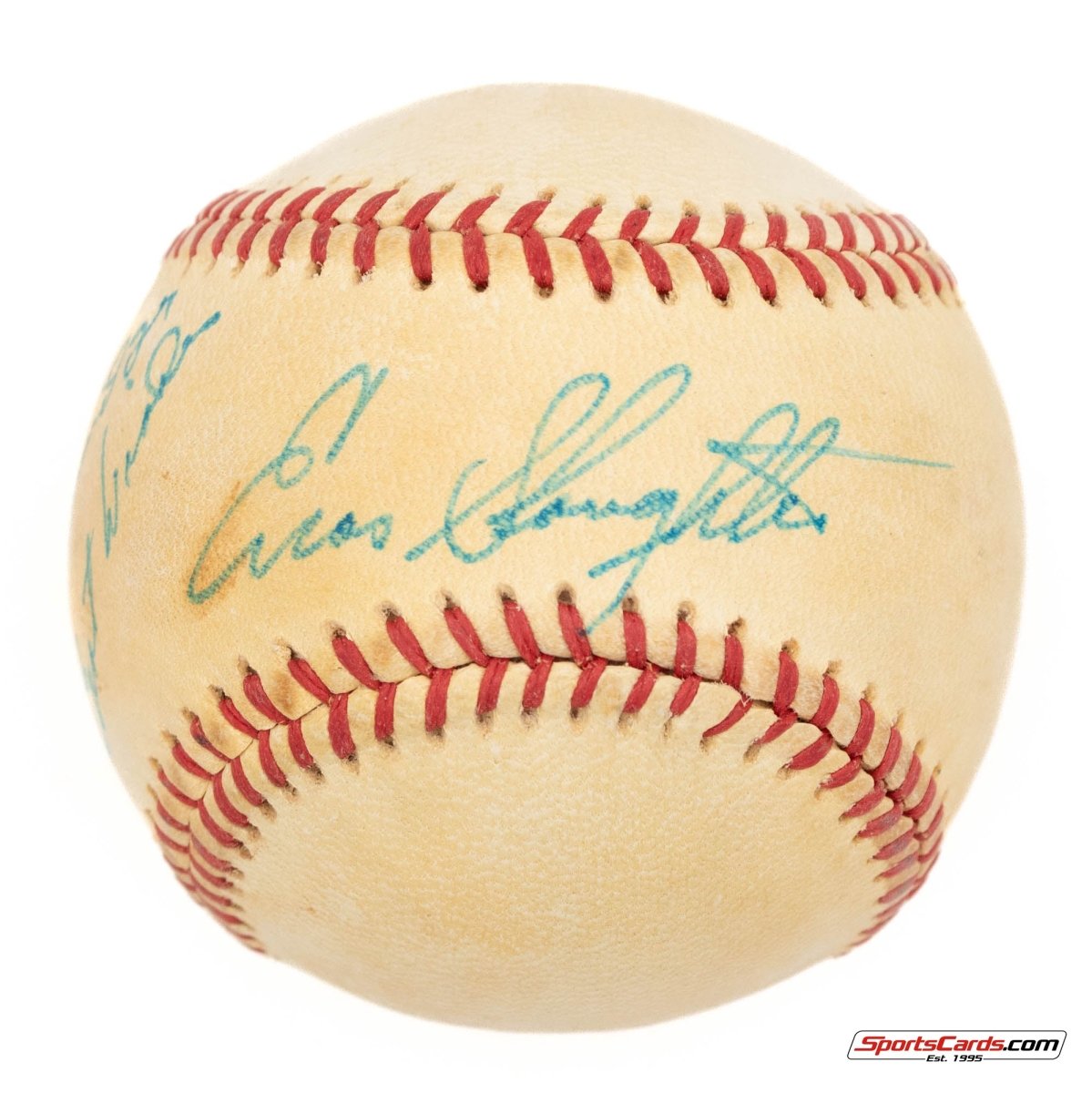 Enos Slaughter Single Signed Autographed Baseball BAS