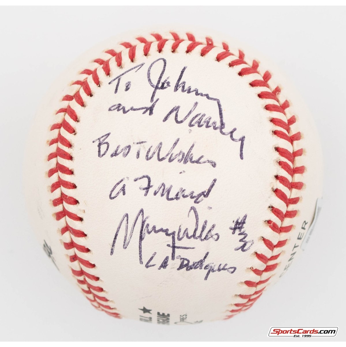 Maury Wills #30 LA Dodgers"  Single Signed Autographed Baseball BAS