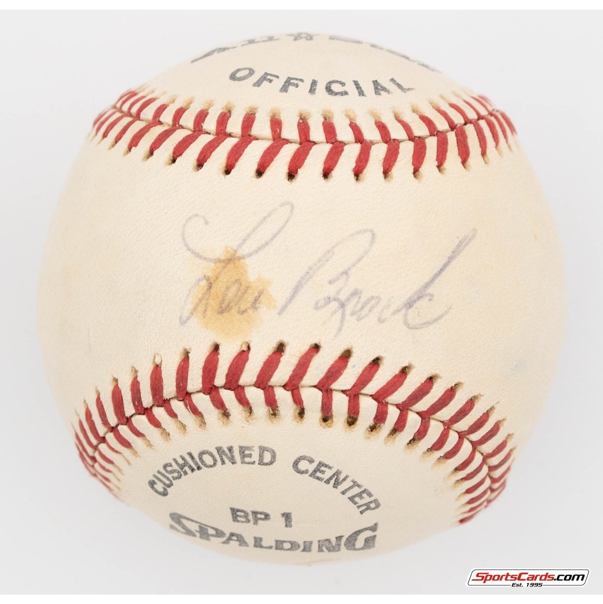 Lou Brock & Bob Feller Signed Autographed Baseball BAS