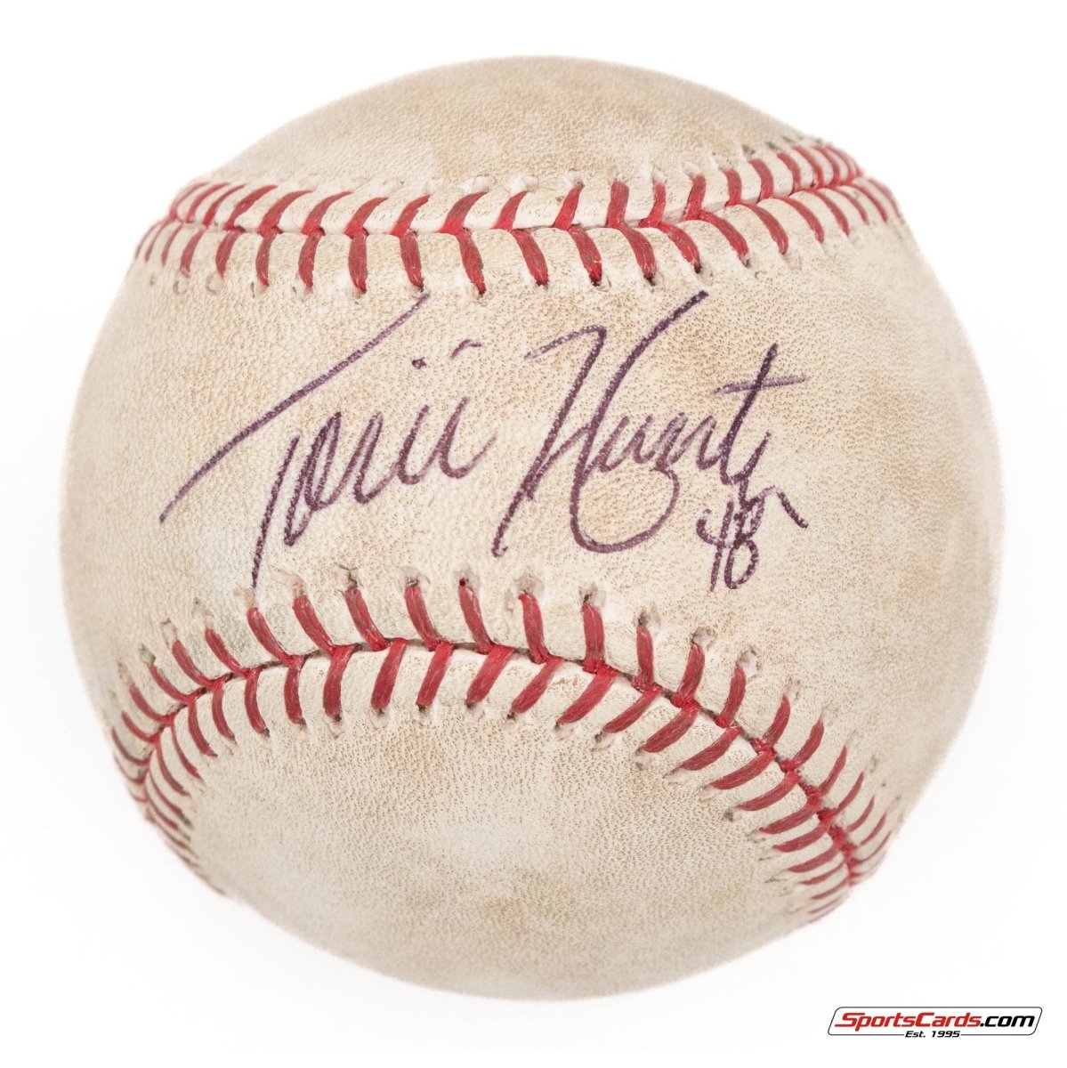 Torii Hunter Single Signed Autographed MLB Game Used Baseball BAS