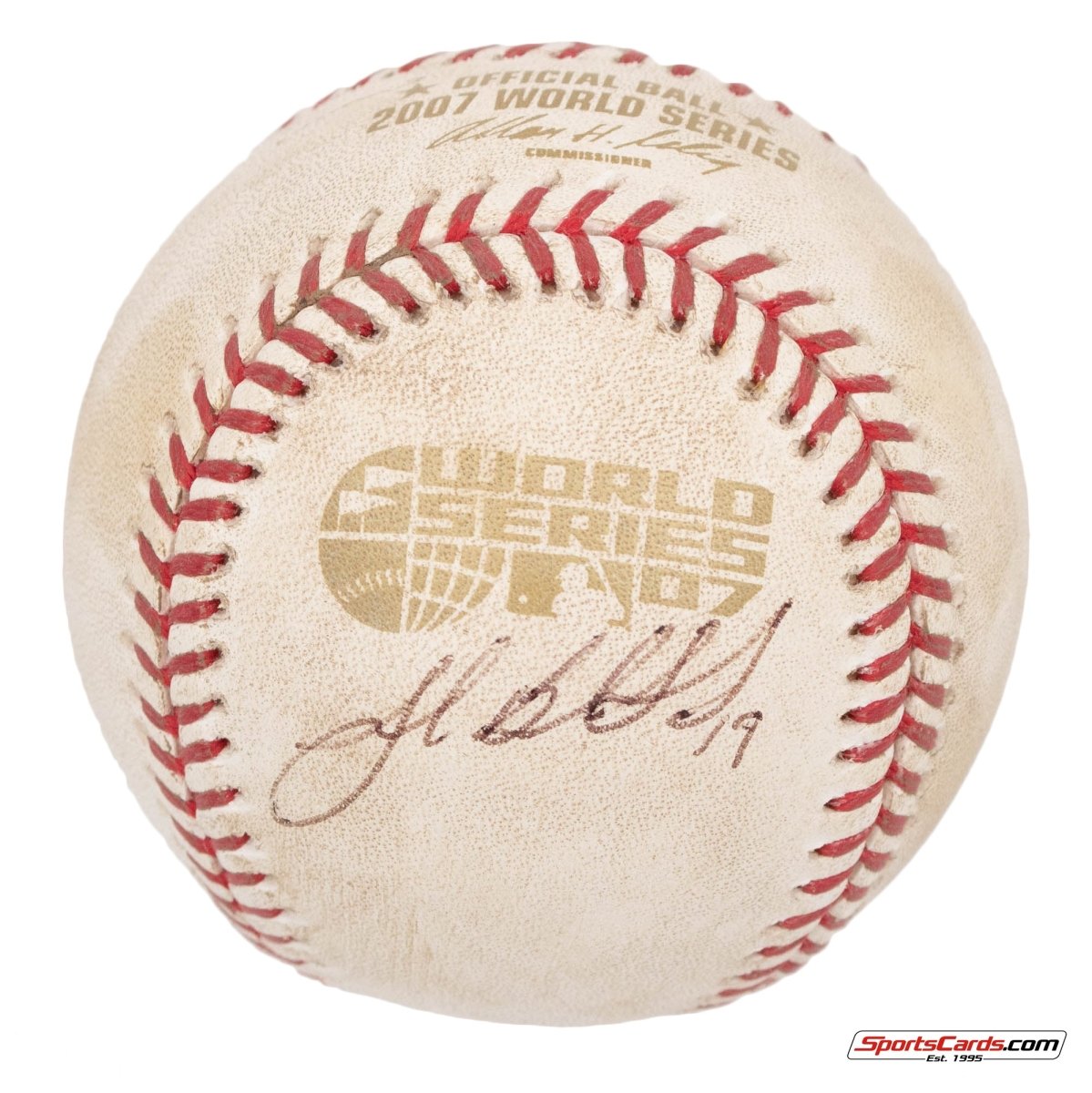 Josh Beckett Signed Autographed 2007 World Series MLB Game Used Baseball BAS