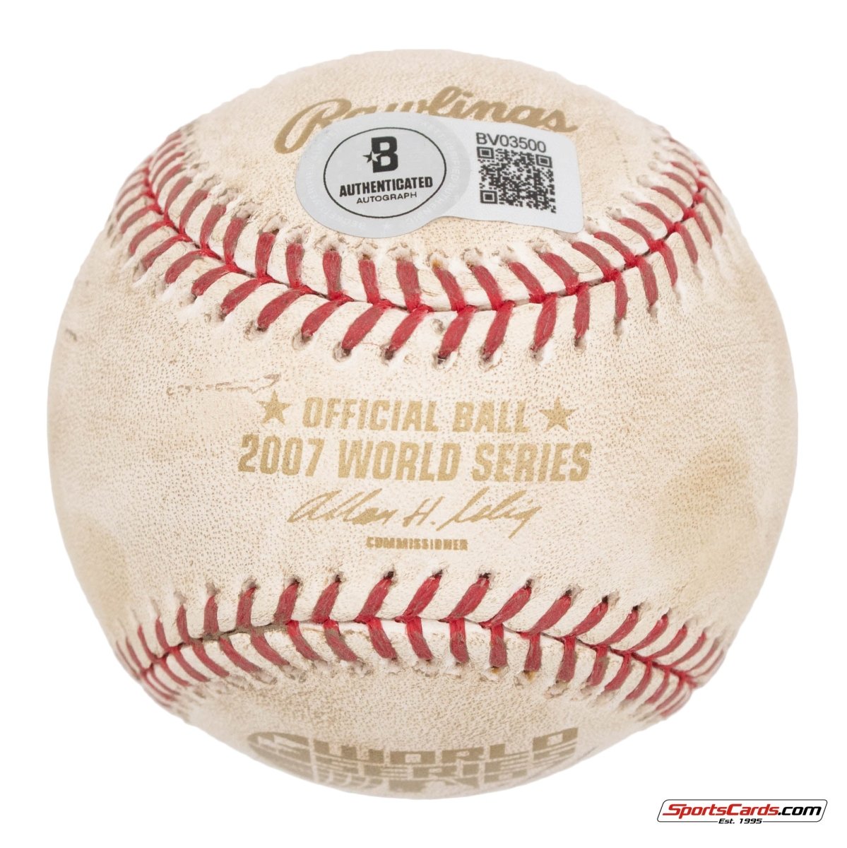 Josh Beckett Signed Autographed 2007 World Series MLB Game Used Baseball BAS