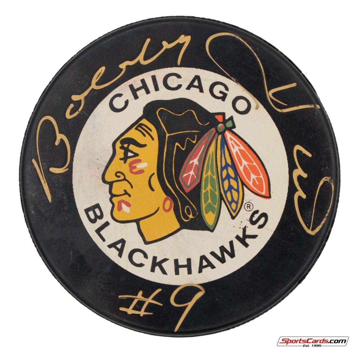 Bobby Hull Signed Autographed Chicago Blackhawks Logo Puck BAS