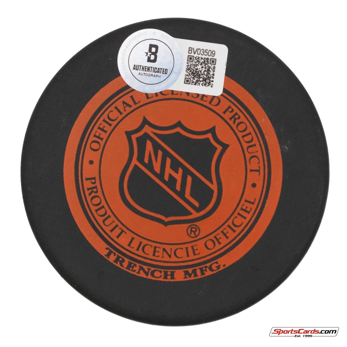 Jean Beliveau Signed Autographed Montreal Canadiens Logo Puck BAS