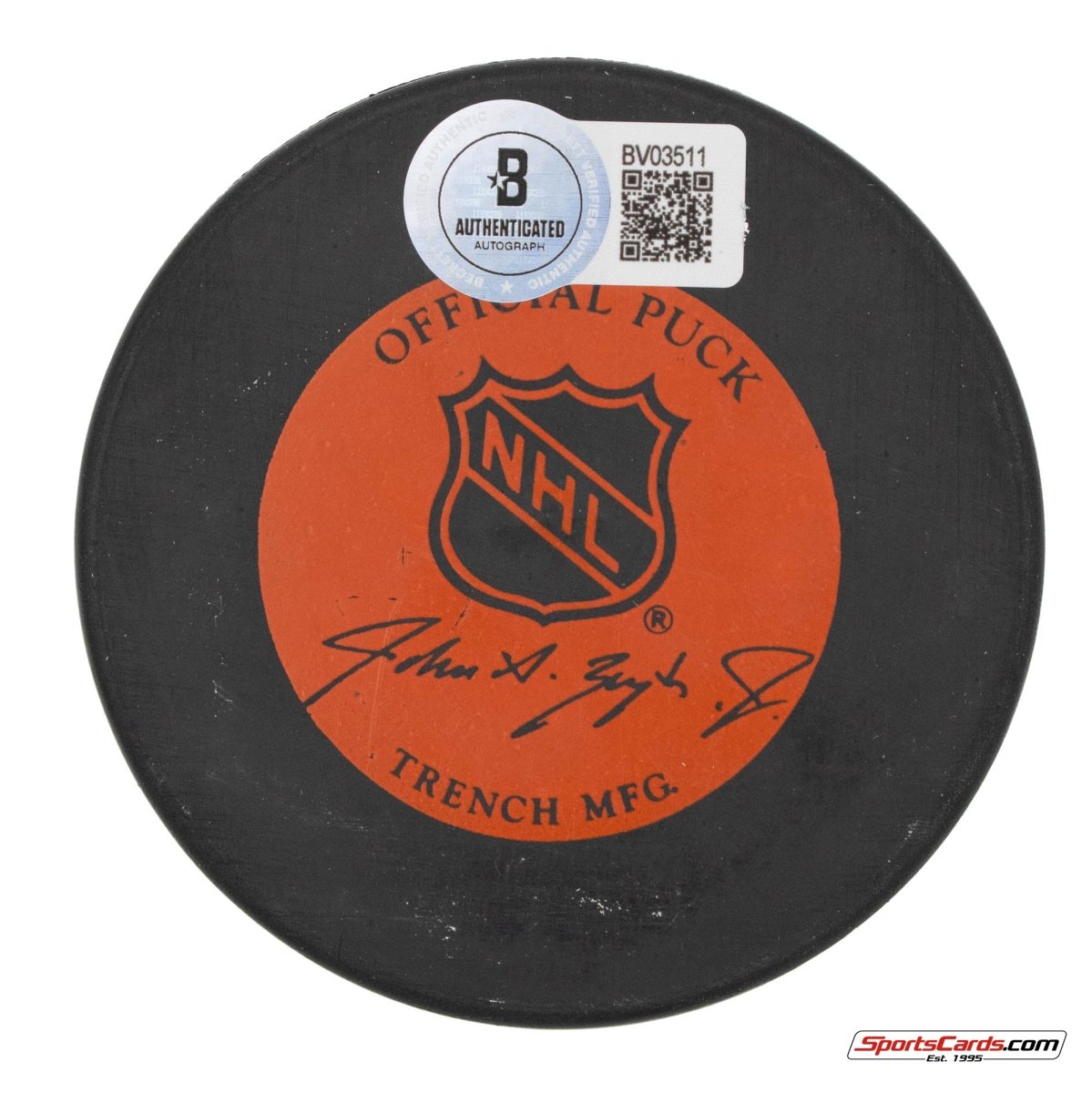 Patrick Roy Signed Autographed 1993 All-Star Game Montreal Canadiens Logo Puck BAS