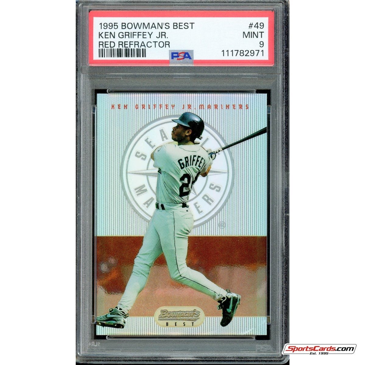 1995 Bowman's Best Red Refractor Ken Griffey Jr. #49 PSA 9 Mint