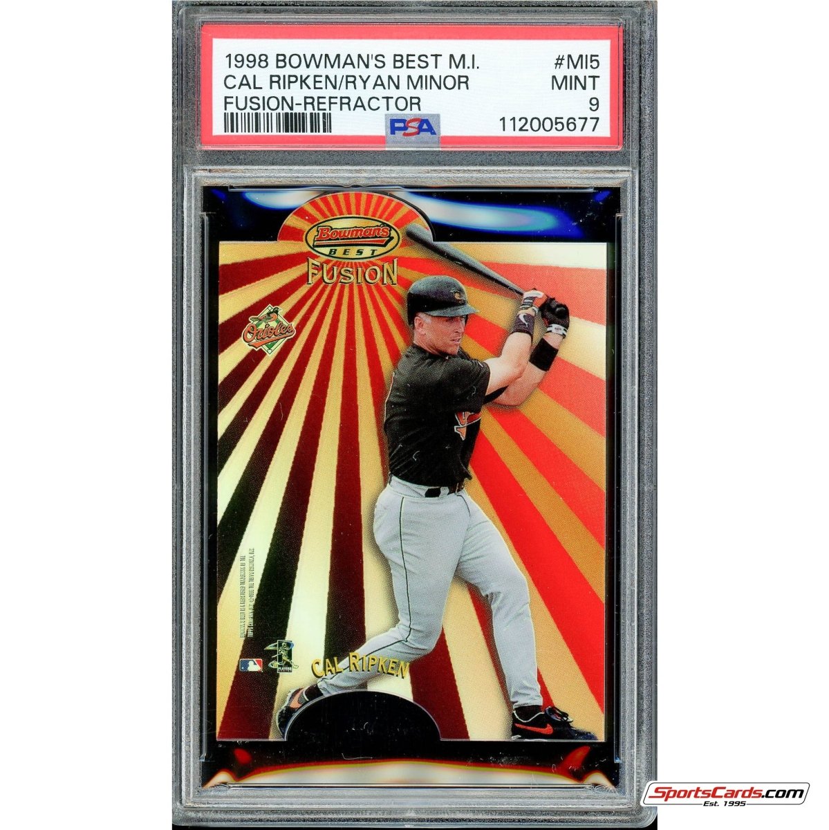 1998 Bowman's Best Mirror Image Fusion Refractor Cal Ripken MI5 PSA 9 Mint #/100