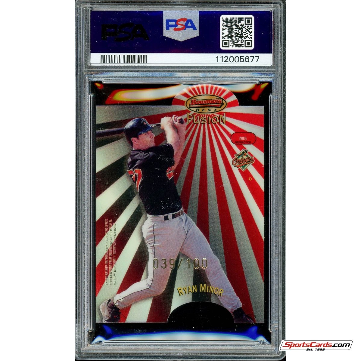 1998 Bowman's Best Mirror Image Fusion Refractor Cal Ripken MI5 PSA 9 Mint #/100