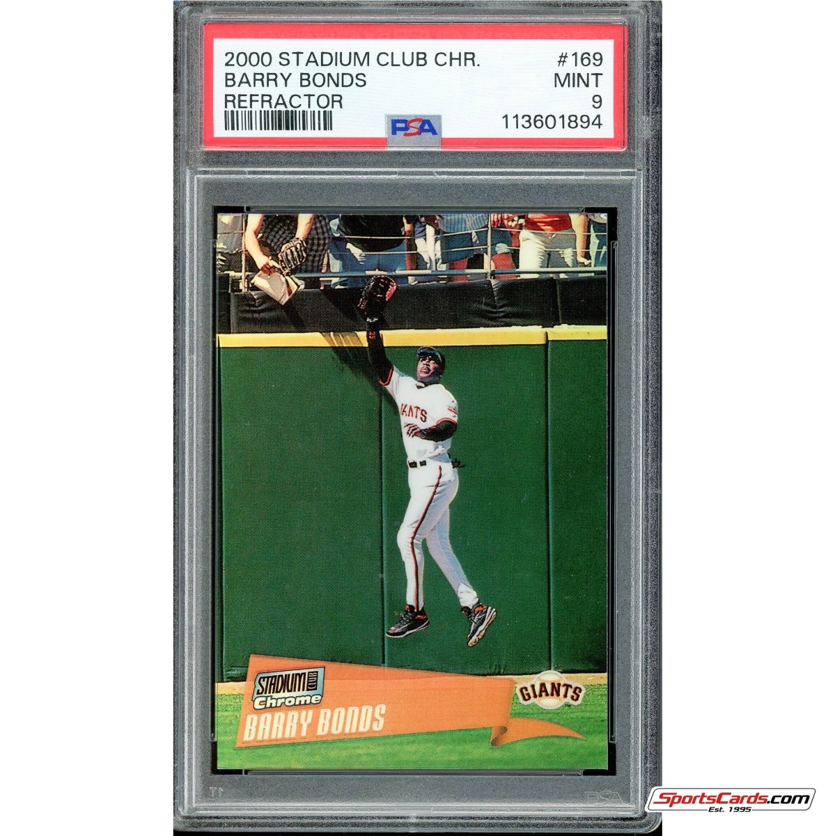 2000 Stadium Club Chrome Refractor Barry Bonds #169 PSA 9 Mint