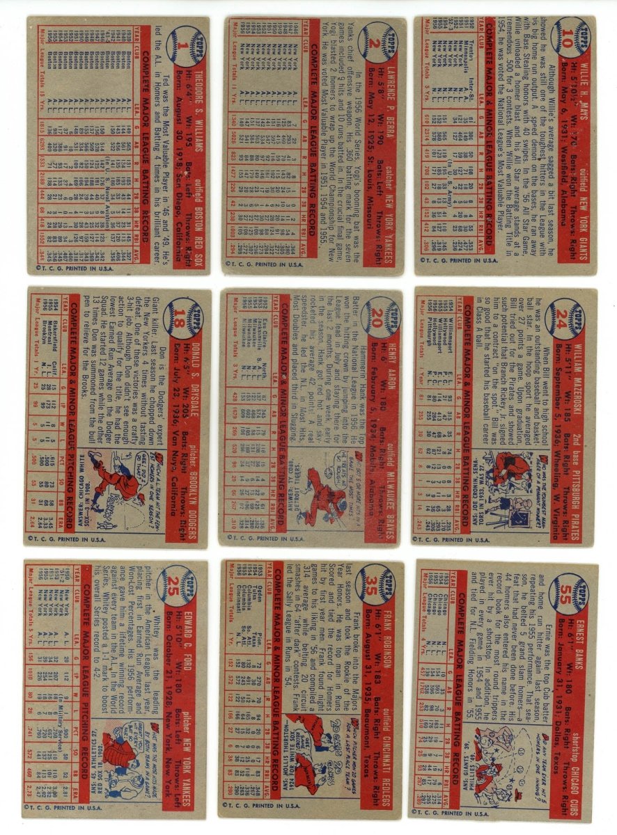 1957 TOPPS BASEBALL COMPLETE SET BREAK - 10 CARDS PER BOX! HOFer in every box!