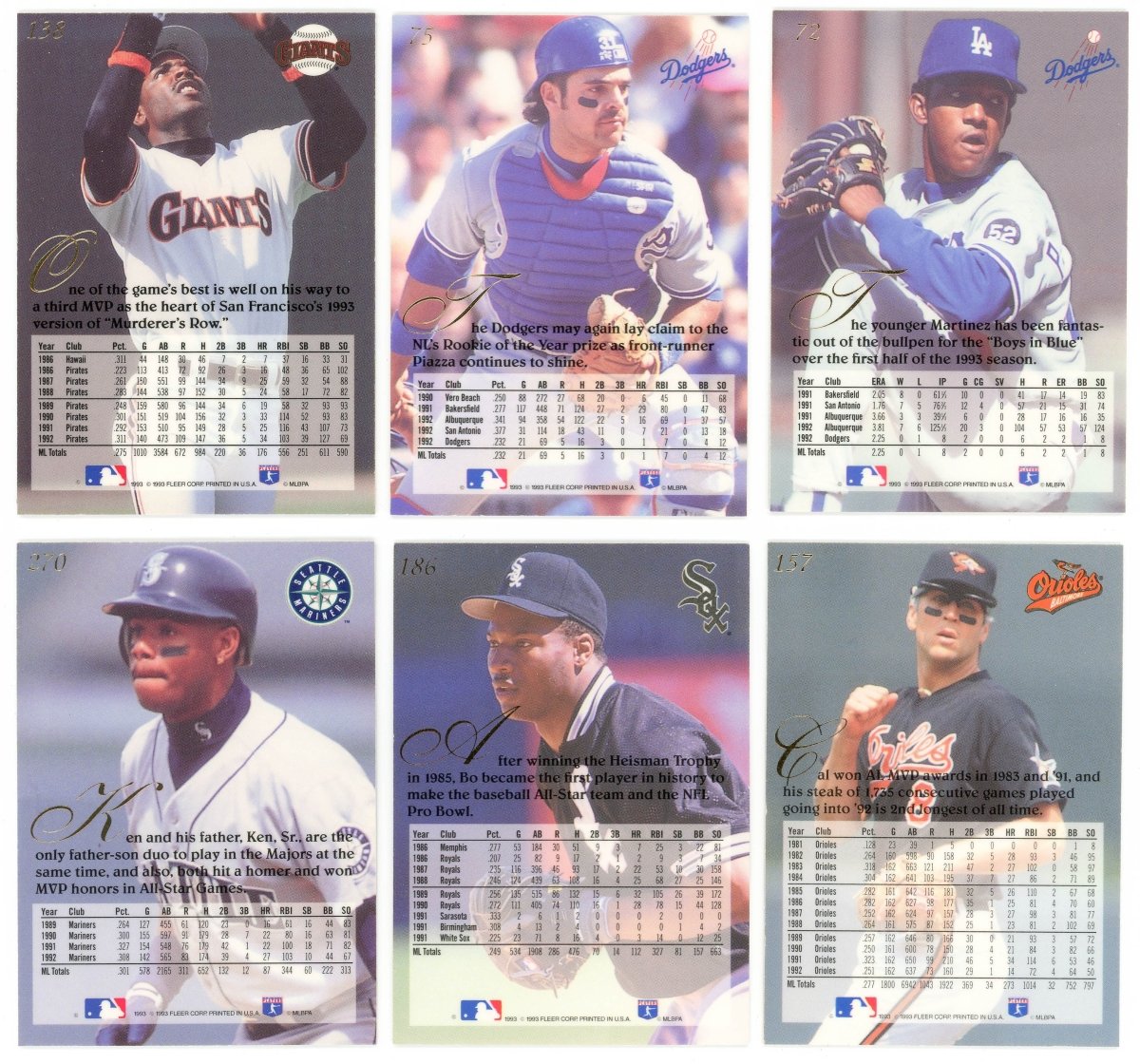 1993 Flair Baseball Complete  Set (300/300) - Bonds Griffey Jr. & More