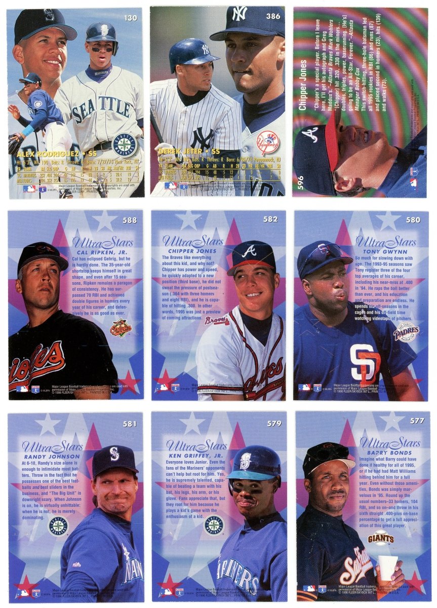 1996 Fleer Ultra Baseball Gold Medallion Near Complete Set (599/600)