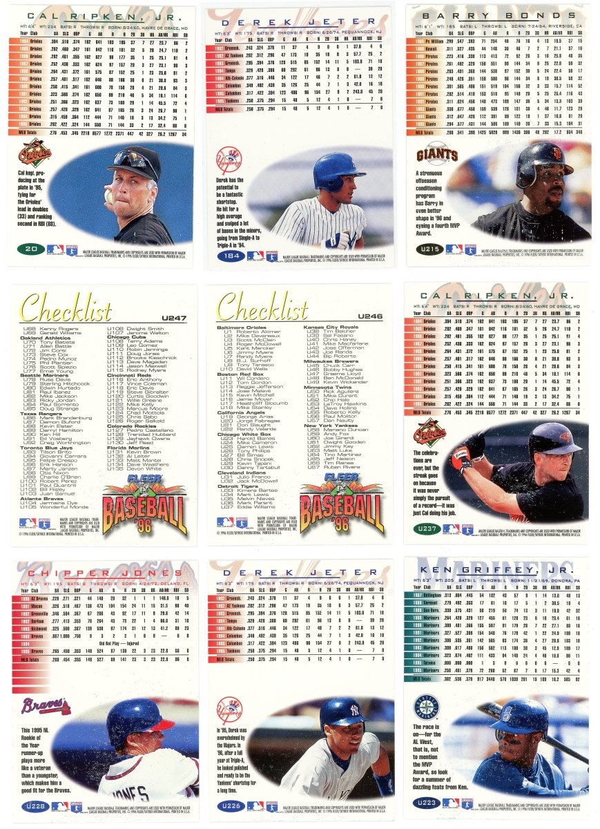 1996 Fleer Tiffany Baseball Complete Set w/ Update Set &amp; Insert Sets