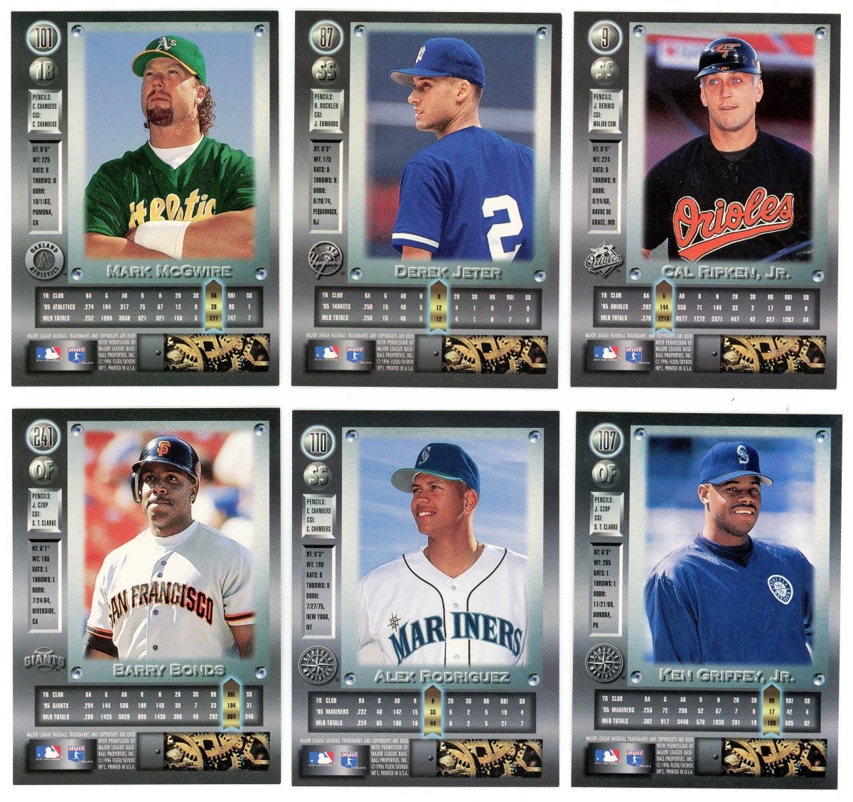 1996 Fleer Metal Universe Platinum Baseball Complete Set (250/250)