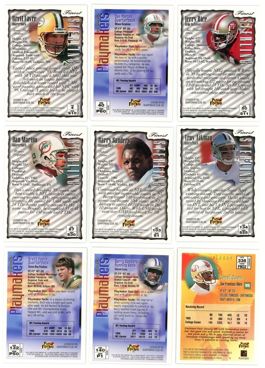 1996 Finest Football Complete Set (359/359) - Series 1 &amp; 2