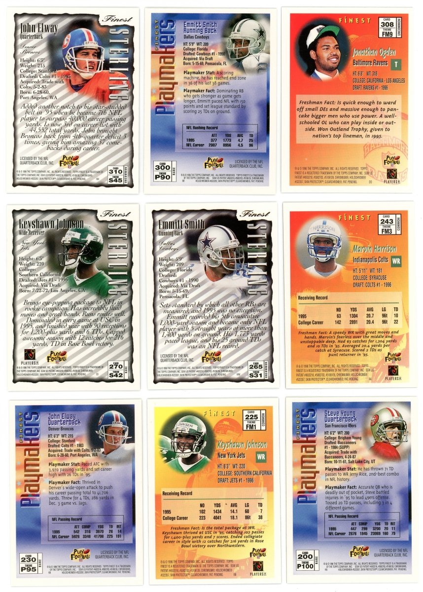 1996 Finest Football Complete Set (359/359) - Series 1 &amp; 2