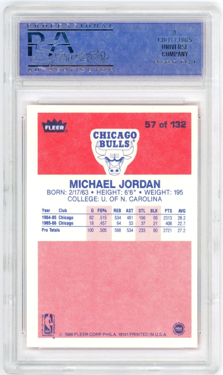 1986-87 Fleer #57 Michael Jordan PSA 9 Mint RC