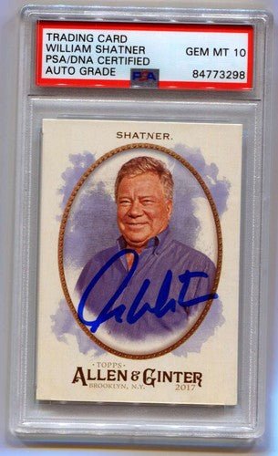 William Shatner 2017 Topps Allen &amp; Ginter #246 Rare Signed PSA 10 Auto ITP