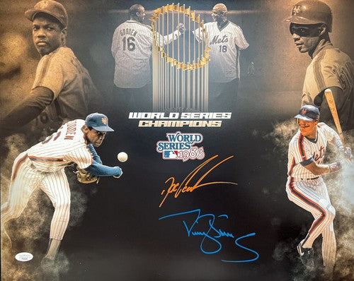 Dwight Doc Gooden &amp; Darryl Strawberry Signed 16x20 Photo Comp JSA COA Mets