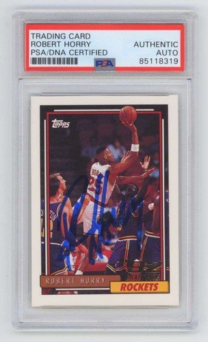 Robert Horry 1992-93 Topps #308 Rookie RC Signed Auto PSA DNA Authentic Rockets