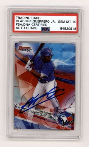 Vladimir Guerrero Jr. 2017 Bowman's Best #TP-33 Refractor RC Signed PSA 10 Auto