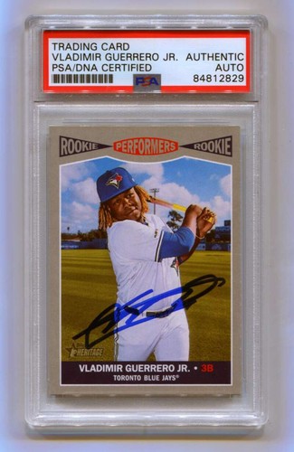 Vladimir Guerrero Jr 2019 Topps Heritage Rookie Performers Signed RC PSA Auto