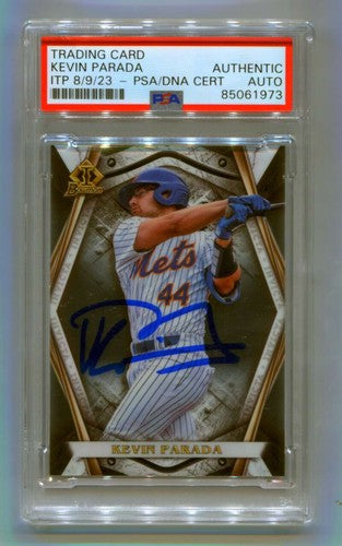 Kevin Parada 2022 Bowman Draft Invicta BI-9 Signed PSA Authentic Auto NY Mets