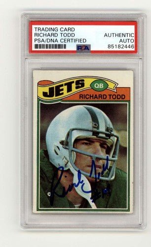 Richard Todd 1977 Topps #118 Rookie RC Signed PSA Authentic Auto New York Jets