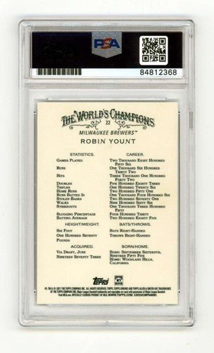 Robin Yount 2021 Topps Chrome Allen & Ginter Refractor Signed PSA Authentic Auto