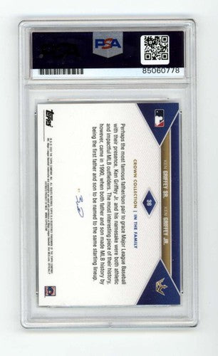 Ken Griffey Jr &amp; Sr 2022 Topps Crown Collection Witt #36 Dual Signed PSA 10 Auto