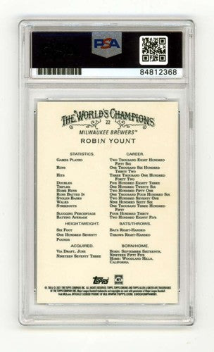Robin Yount 2021 Topps Chrome Allen &amp; Ginter Refractor Signed PSA Authentic Auto