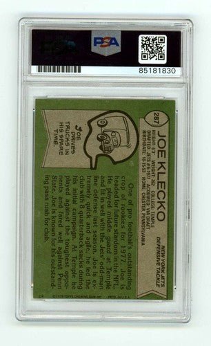 Joe Klecko 1978 Topps #287 Rookie RC w/ HOF 23 Insc Signed PSA 10 Auto Jets