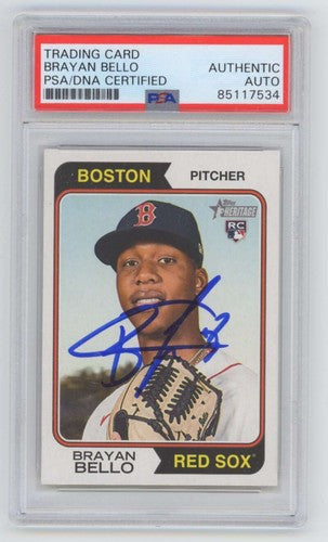 Brayan Bello 2023 Topps Heritage #89 Rookie RC Signed PSA Authentic Auto Red Sox