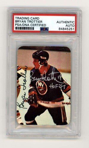 Bryan Trottier 1976-77 Topps Glossy Insert #15 RC HOF Signed PSA Authentic Auto