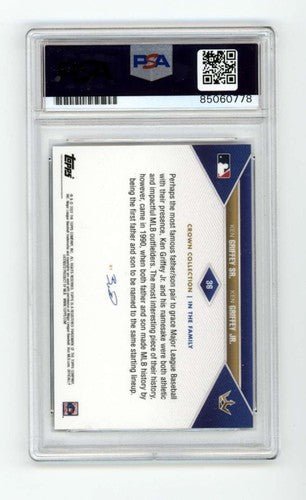 Ken Griffey Jr &amp; Sr 2022 Topps Crown Collection Witt #36 Dual Signed PSA 10 Auto