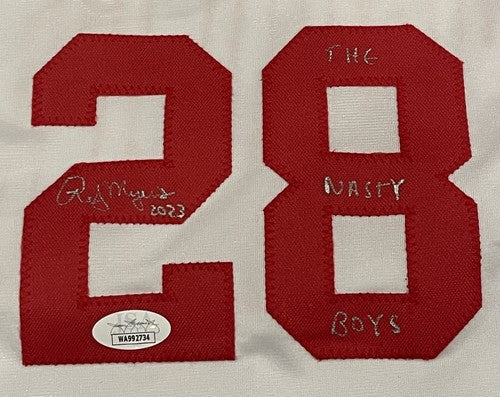 Dibble Myers Charlton Signed Custom "Nasty Boys" Jersey w/ Multi Insc JSA COA
