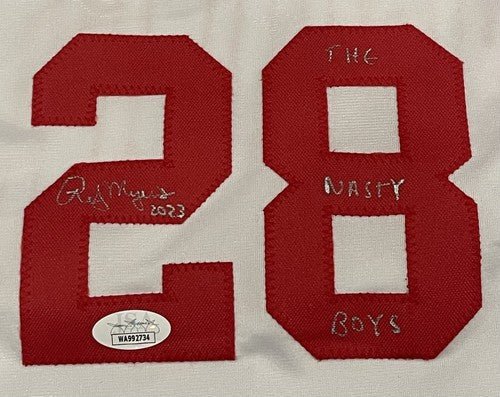 Dibble Myers Charlton Signed Custom "Nasty Boys" Jersey w/ Multi Insc JSA COA
