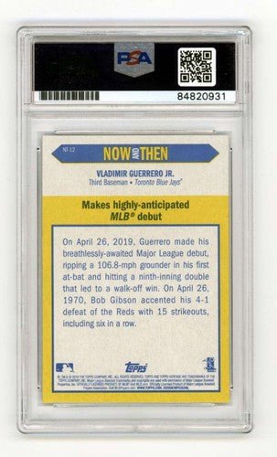 Vladimir Guerrero Jr. 2019 Topps Heritage Now & Then #NT-12 Signed PSA 10 Auto