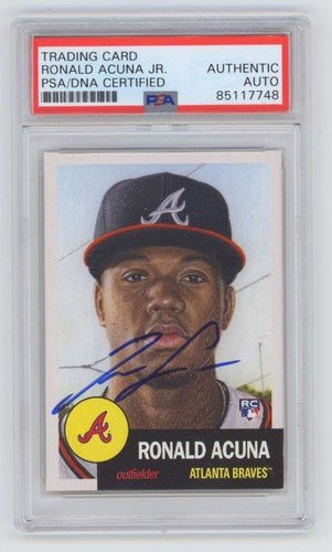 Ronald Acuna Jr 2018 Topps Living Set #19 Rookie RC Signed PSA Authentic Auto
