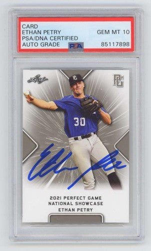 Ethan Petry 2021 Leaf Perfect Game #36 Signed PSA 10 Auto Washington Nationals