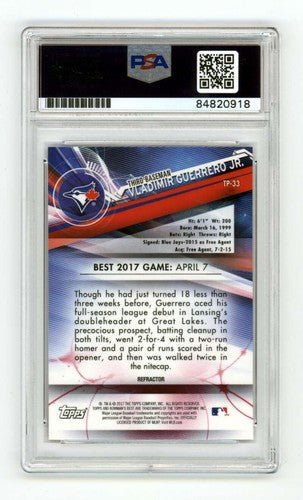 Vladimir Guerrero Jr. 2017 Bowman's Best #TP-33 Refractor RC Signed PSA 10 Auto