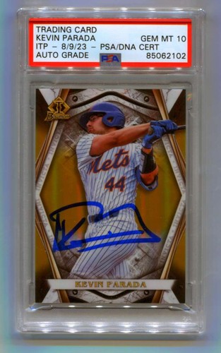Kevin Parada 2022 Bowman Draft Invicta Gold Refractor 3/50 Signed PSA 10 Auto