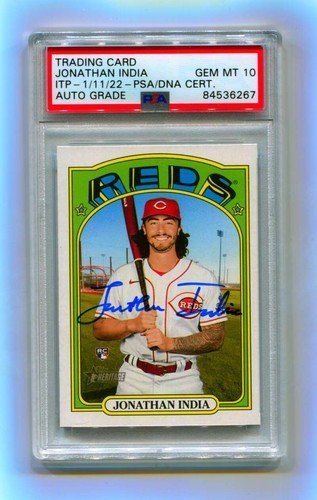 Jonathan India 2021 Topps Heritage High Number #541 Signed RC PSA 10 Auto ITP