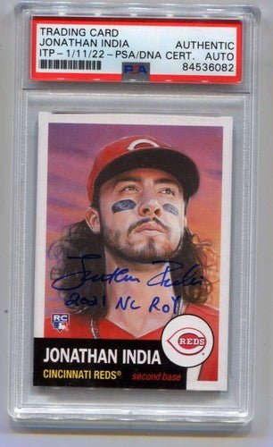 Jonathan India 2021 Topps Living #479 RC 2021 NL ROY Signed Auto PSA DNA ITP
