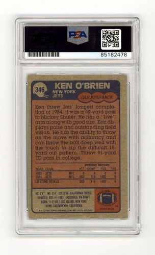 Ken O'Brien 1985 Topps #346 Rookie RC Signed PSA Authentic Auto New York Jets