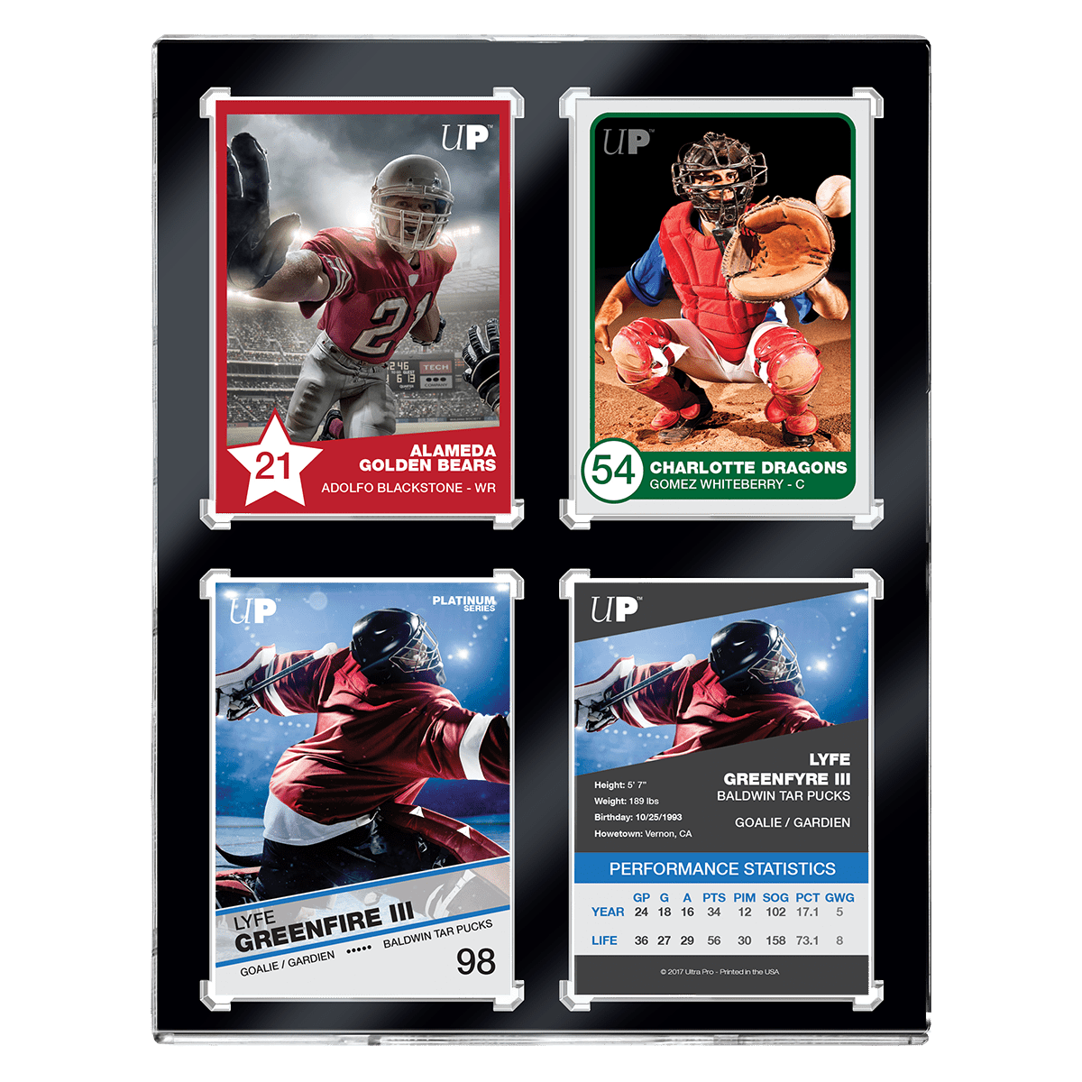 35PT 4-Card Black Border UV ONE-TOUCH® Magnetic Holder