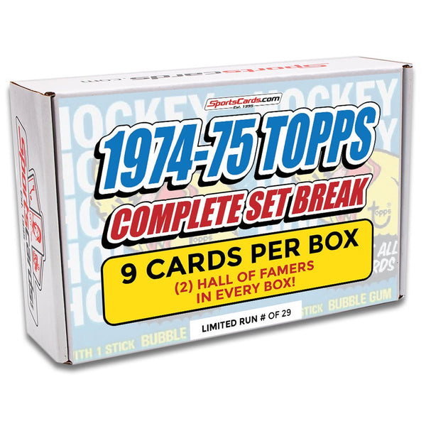 Topps 75 Box 1974-75 TOPPS HOCKEY COMPLETE SET BREAK - 9 CARDS PER BOX! 2 HOFERS IN ...