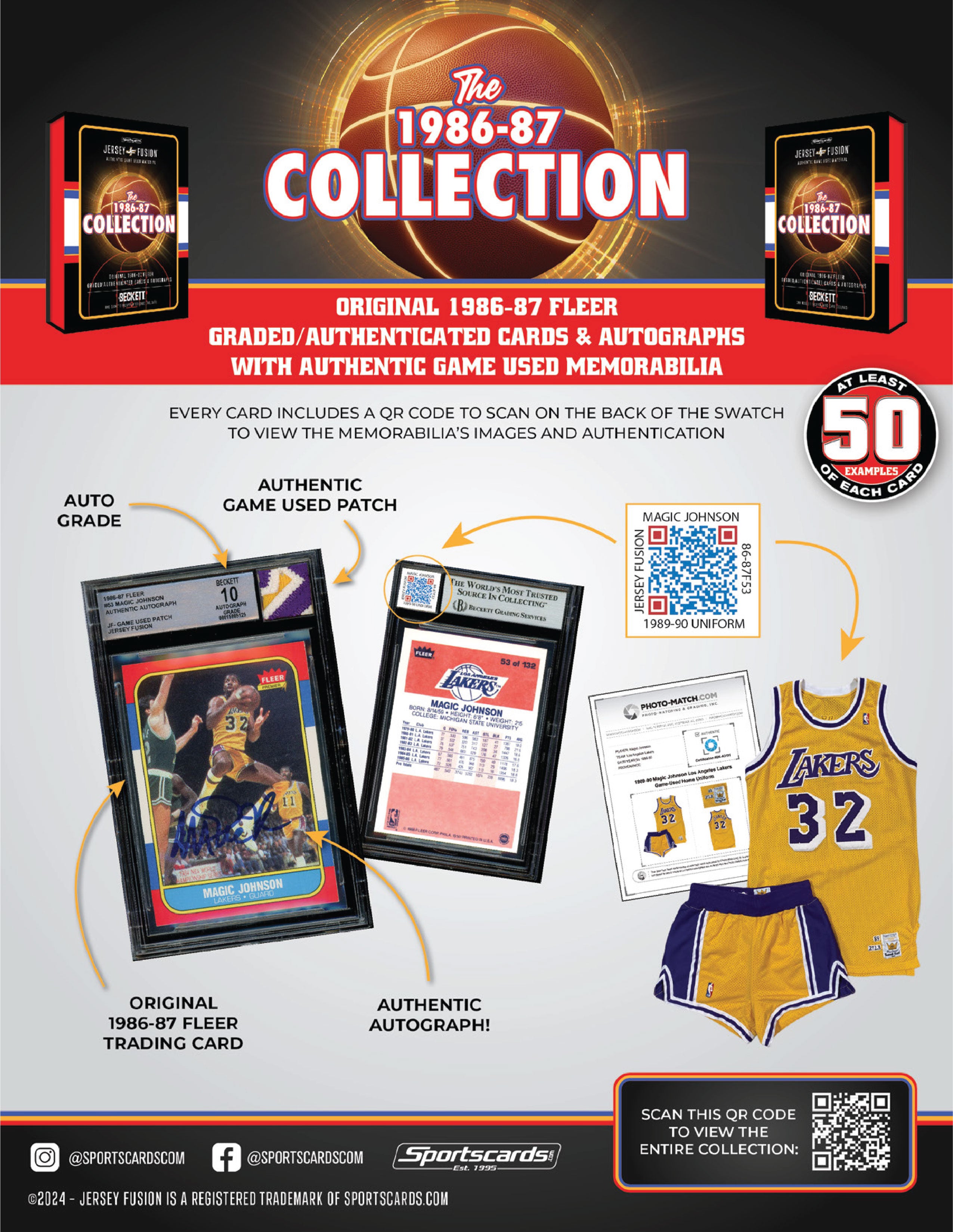 Jersey Fusion: The 1986-87 Collection FINALE Box - (1) BAS/BGS Card Per Box