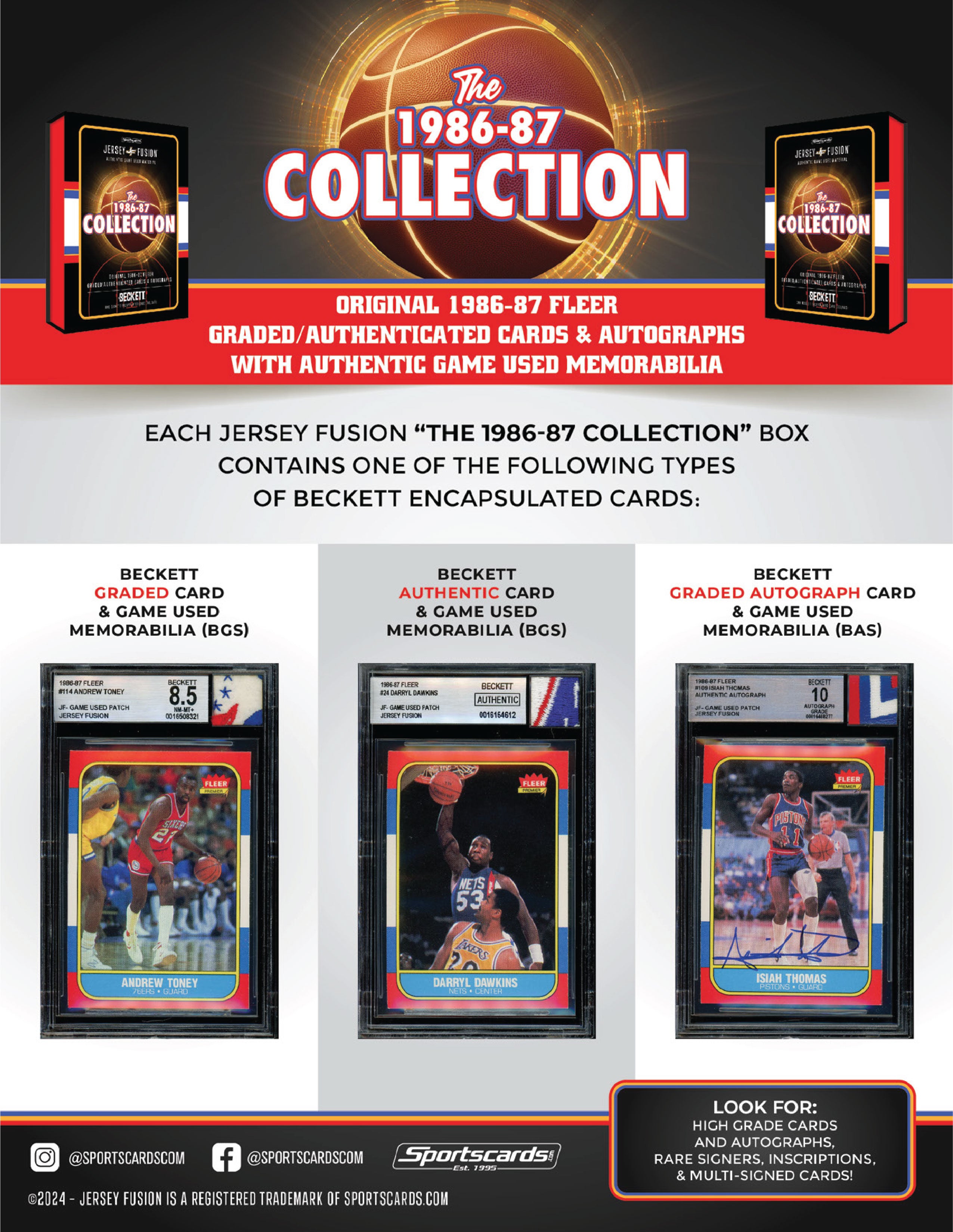 Jersey Fusion: The 1986-87 Collection FINALE Box - (1) BAS/BGS Card Per Box